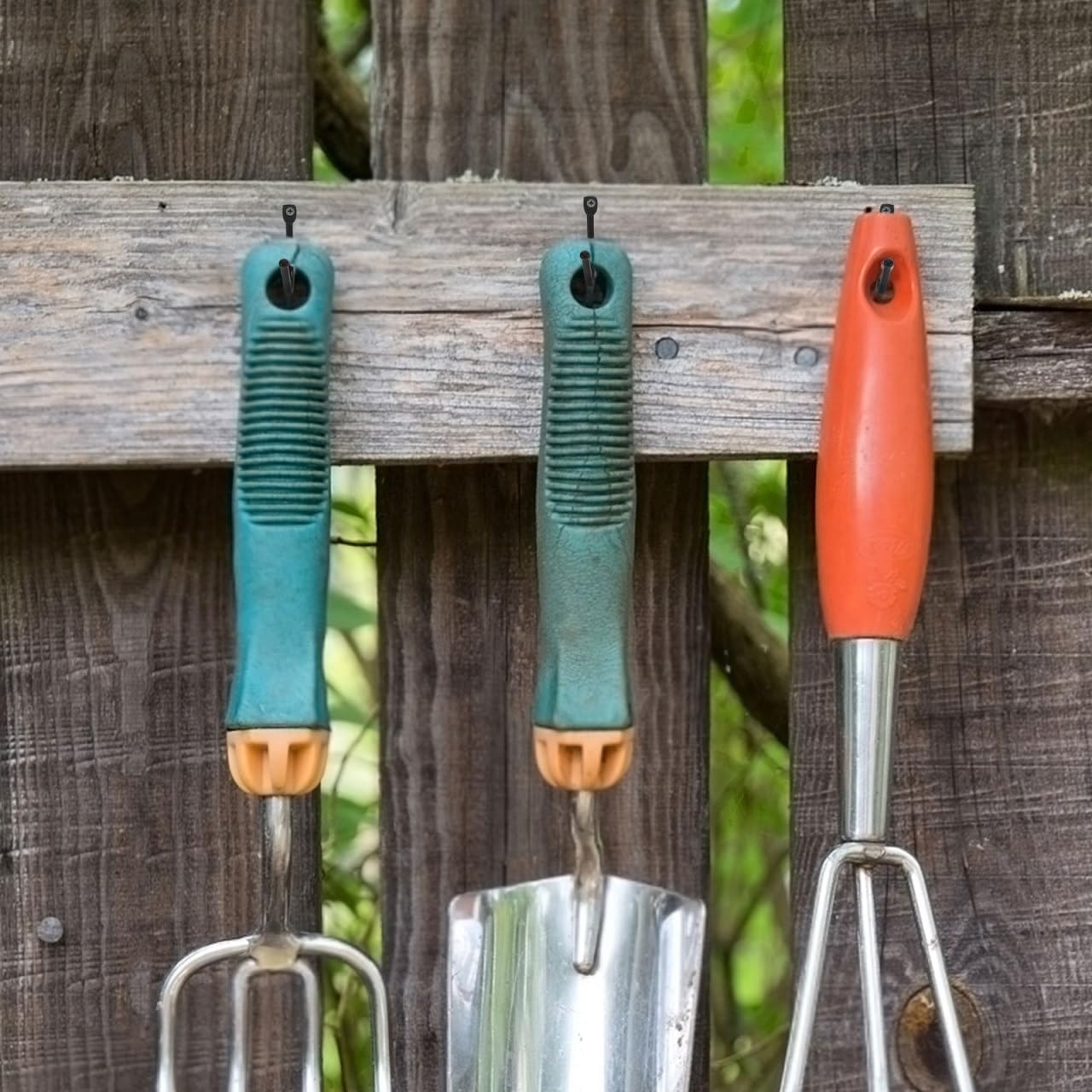 POPETPOP Heavy-Duty Garage Storage Hooks - 20pcs Steel Tool Organizer for Garden Tools & Bags | Wall-Mounted (Black)