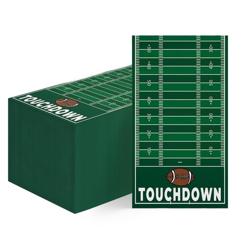 Horaldaily 100 Super Bowl Disposable Paper Decorative Guest Napkins, Football Touchdown and Game Day Themed for Party Lunch Dinner Kitchen Bathroom