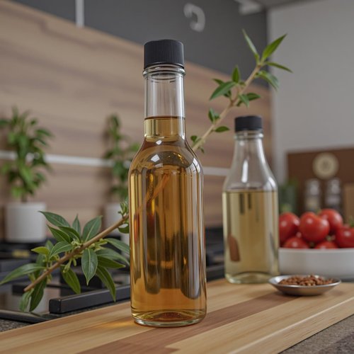 Ahhute Sauce Bottles, 5oz Small Olive Oil Bottles with Shrink Capsules, Mini Vanilla Wine Bottle for Wedding Favors Gifts, Glass Hot Sauce Bottles w/Black Caps and Silicone Funnel, Set of 24
