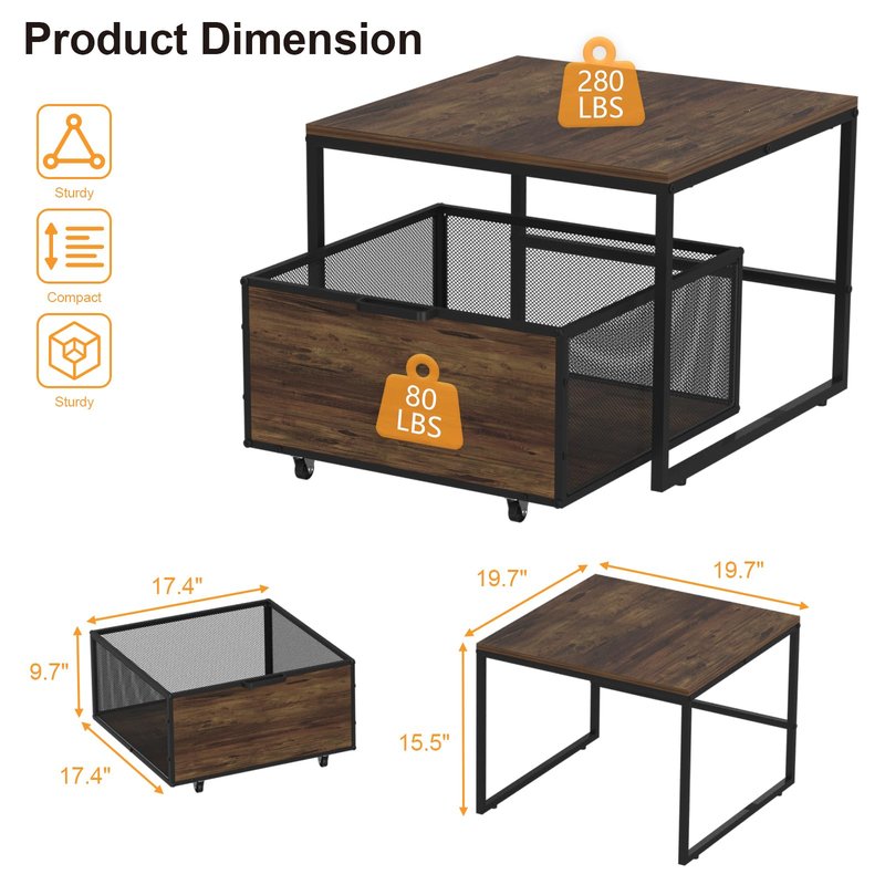 VANVERB Mini Fridge Stand with Storage, Heavy Duty Refrigerator Stand with Mobile Drawer Basket for Dorm, Home, Kitchen, Office, Stand for Drinks Refrigerator, Wine Cooler, Water Dispenser