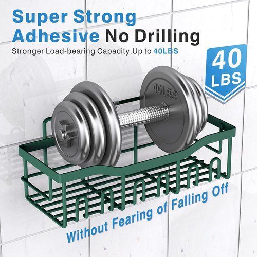 EUDELE Shower Caddy - 2 Pack Adhesive Organizer for Bathroom & Kitchen Storage | Rustproof Stainless Steel