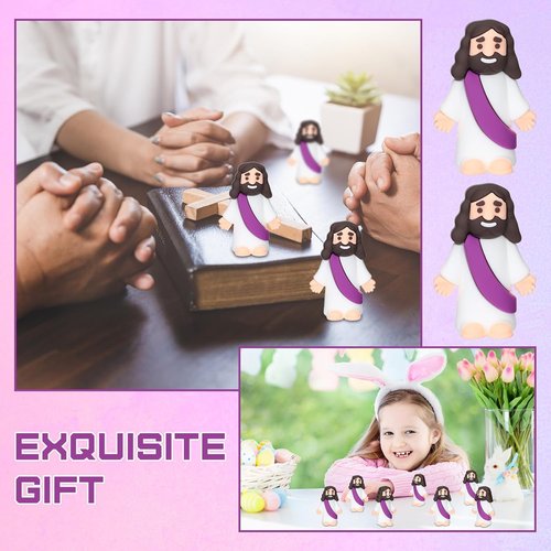 Barydat Jesus Figurines - 3.2 Inch Classic Christ Savior Dolls for Easter Parties | 10 Pack