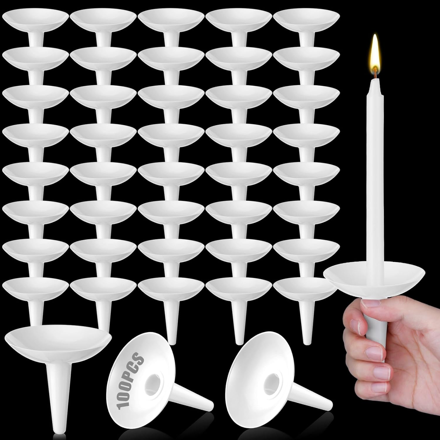 Regine Switzerland Candle Holders - 100 Pcs Plastic Drip Protectors for Church & Events | Ideal for Weddings, Vigils, Christmas