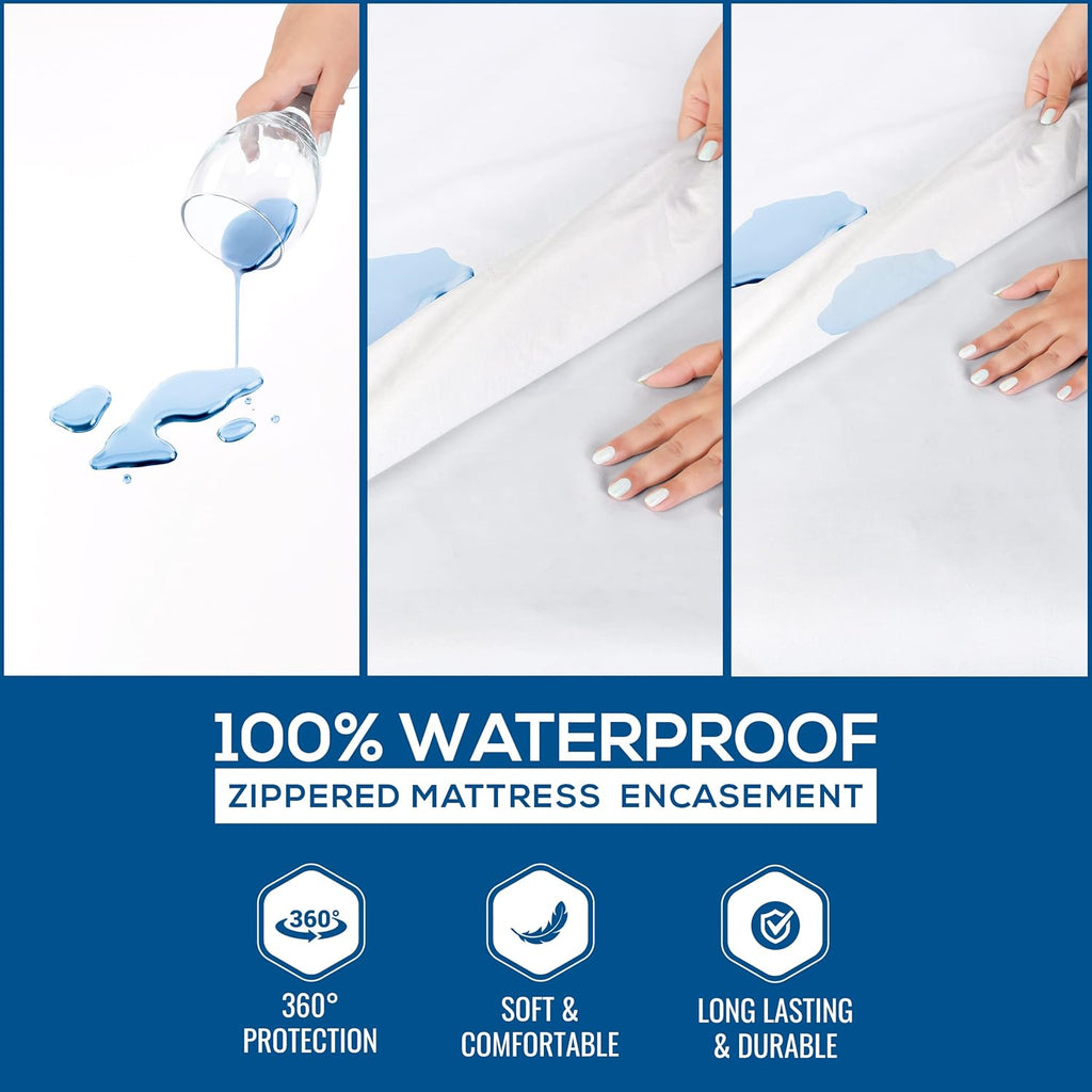Utopia Bedding Mattress Protector - 100% Waterproof & Bed Bug Proof | Twin XL Size, 6-Sided Encasement