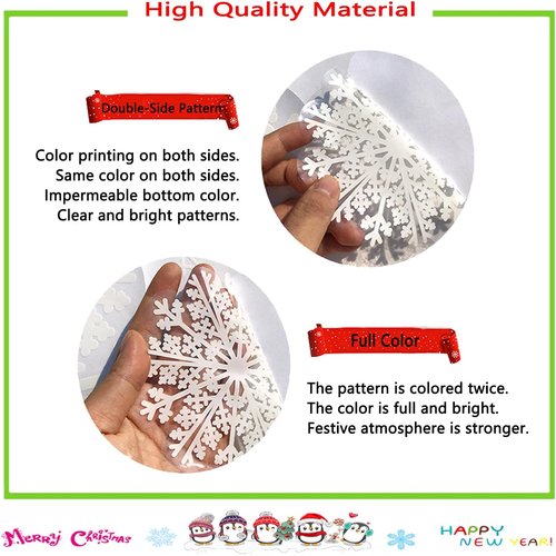 Afmivs Snowflake Window Clings - 321PCS Christmas Decor for Glass Windows | Winter Holiday Stickers