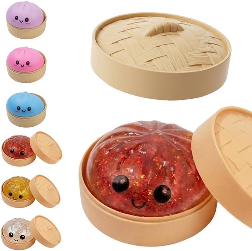 Dumpling Squishy | Glitter Dumplings Stress Balls - Colorful Fidget Sensory Toy for Easter Basket Stuffers