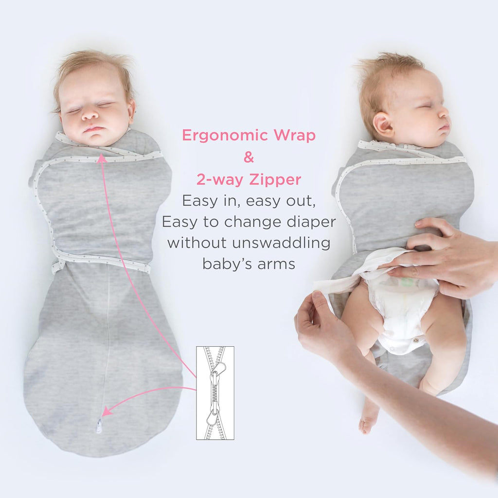SwaddleDesigns 6-Way Omni Swaddle Sack - Arms Up Design for Newborns | Calms Startle Reflex, Heathered Jadeite, Small (0-3 Mo, 6-12 lbs)