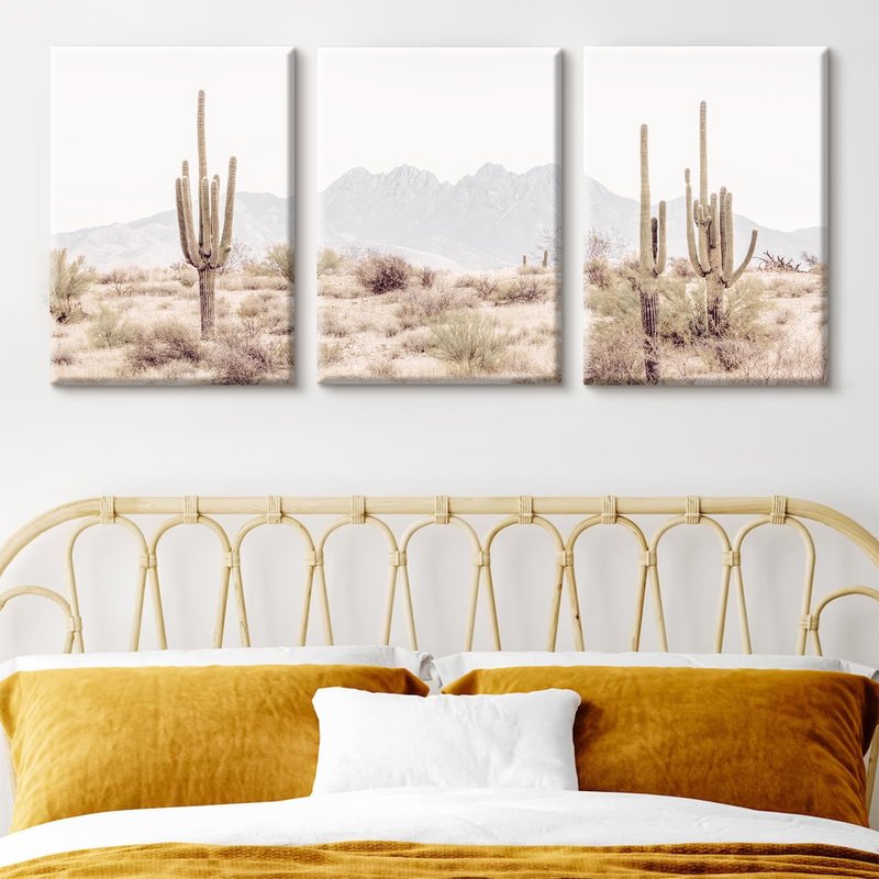 Pennclys Sonoran Desert Landscape Wall Art Cactus Arizona Canvas Wall Decor Desert Poster Pictures Saguaro Cactus Art Prints Landscape Painting for Home Bedroom 16x24x3 Inch Ready to Hang
