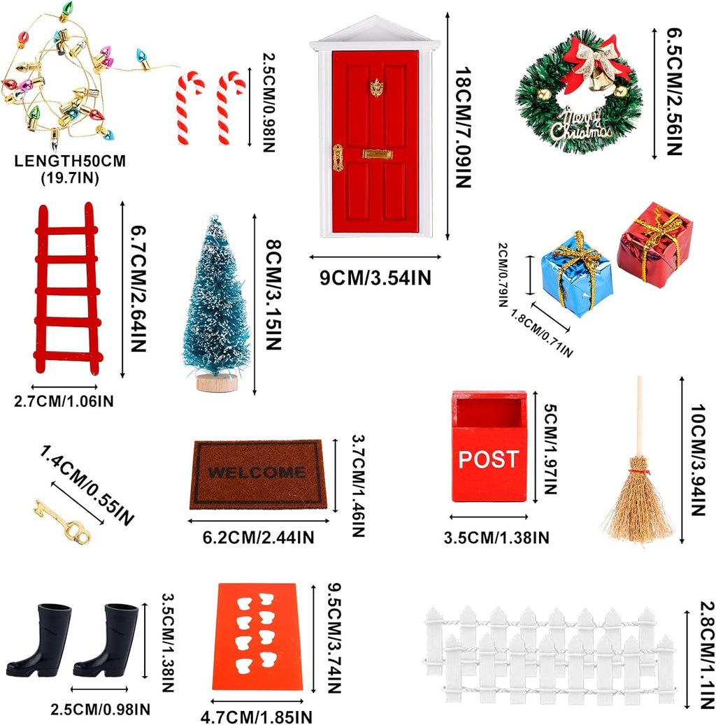 Skiennix Christmas Fairy & Elf Door - Enchanting Miniature Accessories for DIY Holiday Decor