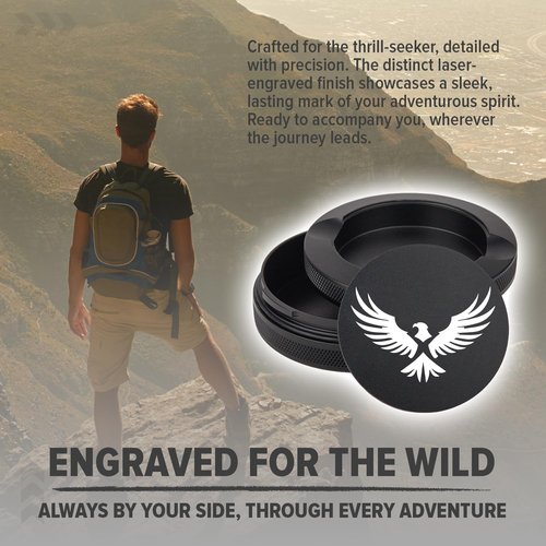 AVENTURIS Premium Zyn Metal Can - Waterproof, Moisture & Odor Proof - Metal Zyn Container - Dip Can, Zyn Tin, Zyn Holder with Knurled Edges, Aluminum Zyn Can & Organizer (Soar Black, Knurled Edge)
