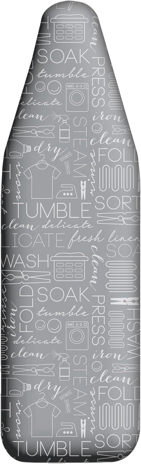 Scorch Resistant Ironing Board Cover by Simplify - Thick Cotton Padding | Stretch Elastic Fit | Grey