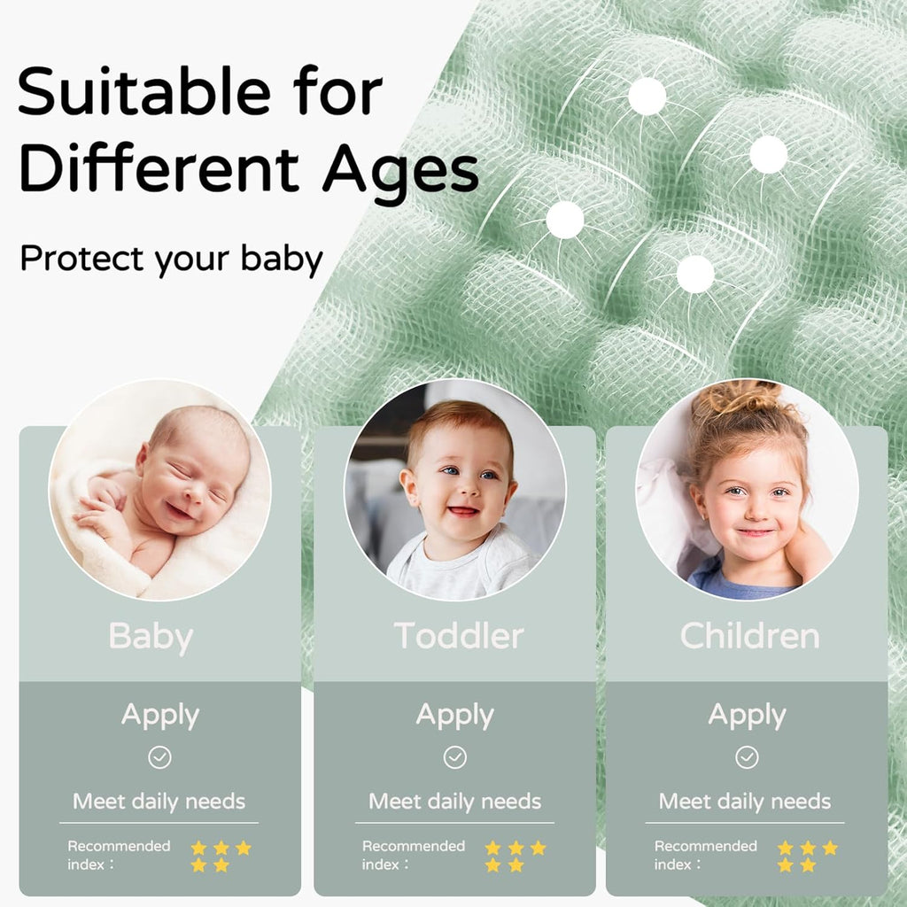 Yoofoss Hooded Baby Towels - 100% Muslin Organic Cotton, Soft & Absorbent | 2 Pack, 32x32 Inch, Apricot & Green