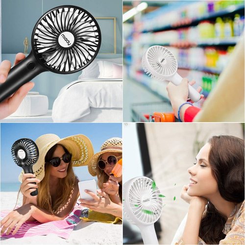 Miady Portable Handheld Fan - 5000mAh Mini USB Fan with 3 Speeds | 7-20 Hours Runtime for Travel & Office