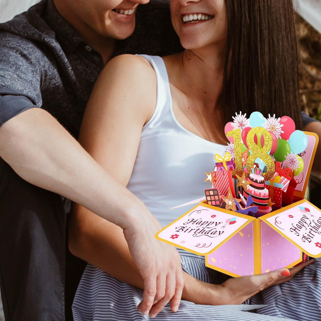 PEUTIER 3D Happy Birthday Pop-Up Card - Creative Design with Classic Envelope & Note for Men & Women