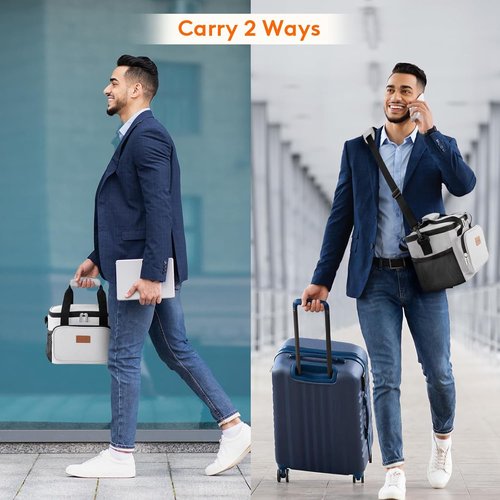 Lifewit Insulated Lunch Bag - Soft Cooler Tote for Men & Women | 12-Can Capacity, Silver Gray