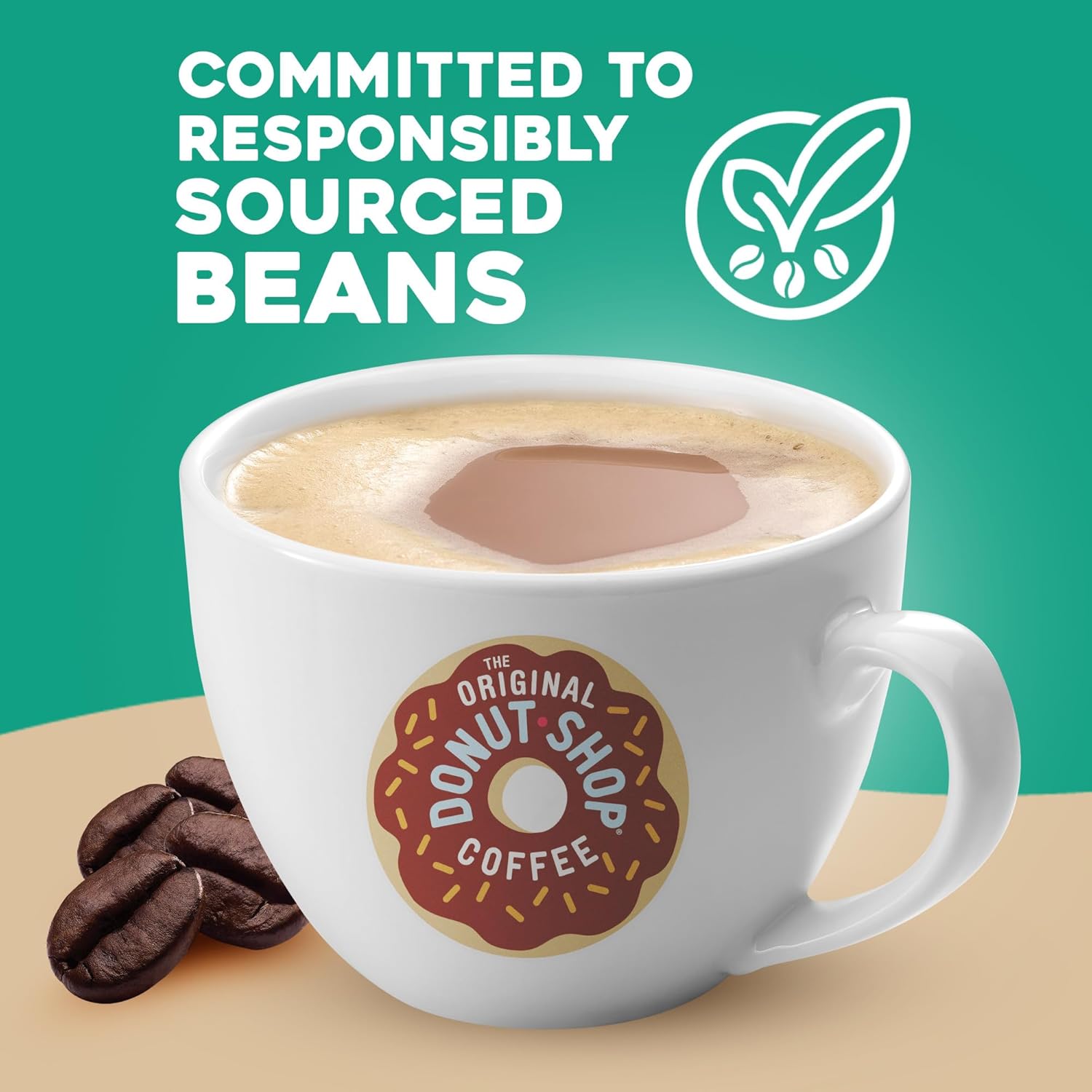 Original Donut Shop Dark Coffee - Dark Roast Keurig K-Cup Pods | 96 Count for Bold Flavor