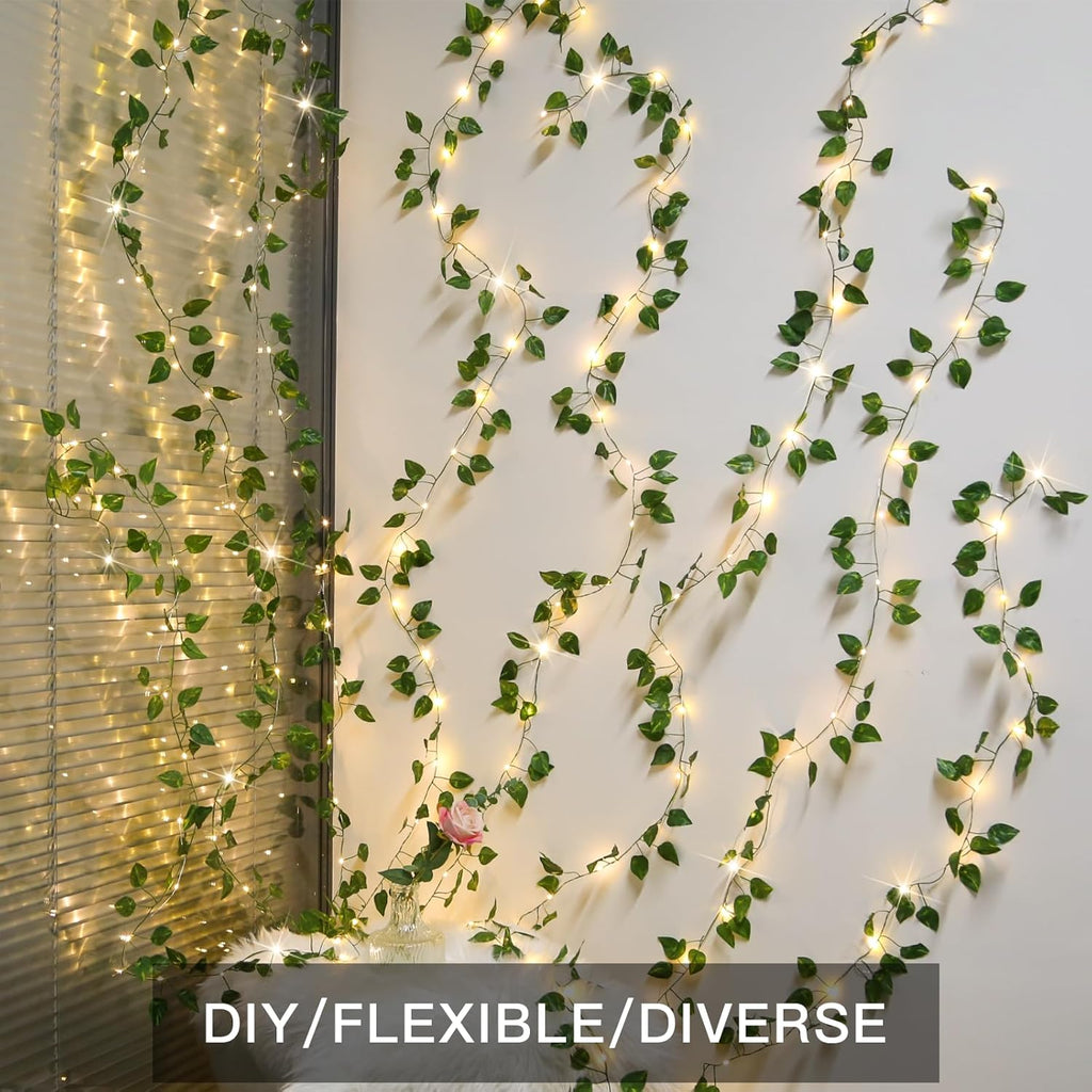 Suddus Vines with Lights - 200 LED Fairy String Lights with Remote | 6.5ft x 6.5ft for Indoor/Outdoor Decor