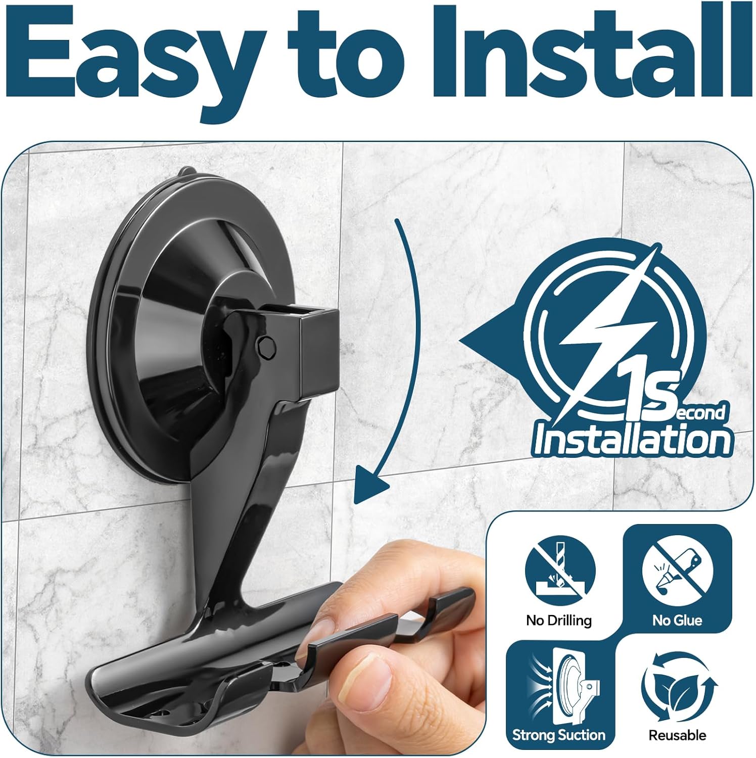 Antimbee Razor Holder - 2 Pack Suction Cup Hooks for Shower | No Damage Wall Hooks, Easy Install