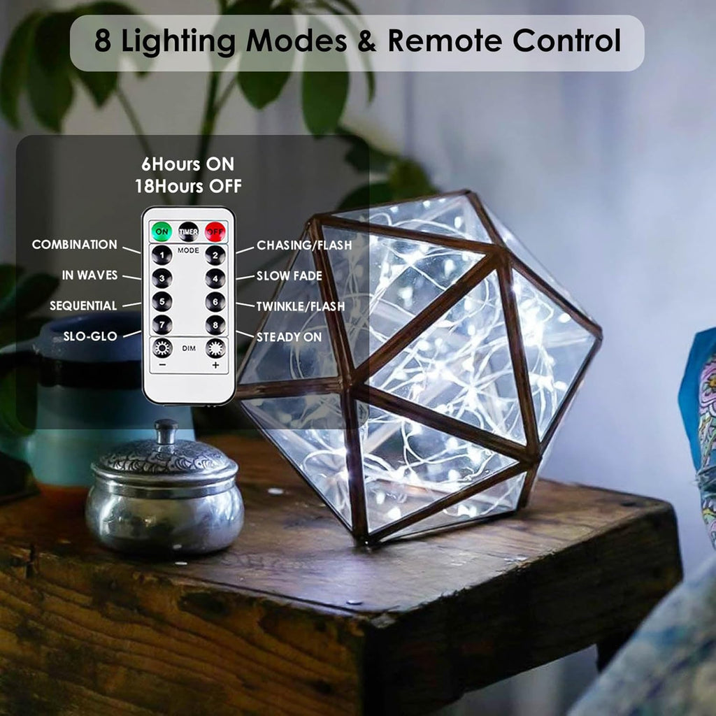 Skiennix 33FT 100 LED Battery Operated Fairy Lights - Waterproof Remote Control & Timer | Cool White