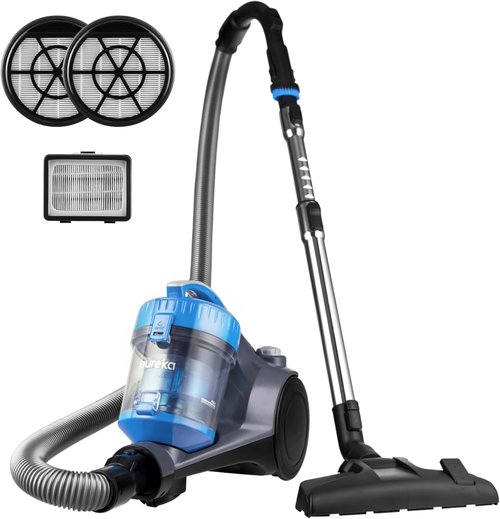 Eureka Bagless Canister Vacuum Cleaner - Lightweight & Versatile for Carpets and Hard Floors | Blue, Whirlwind NEN110B