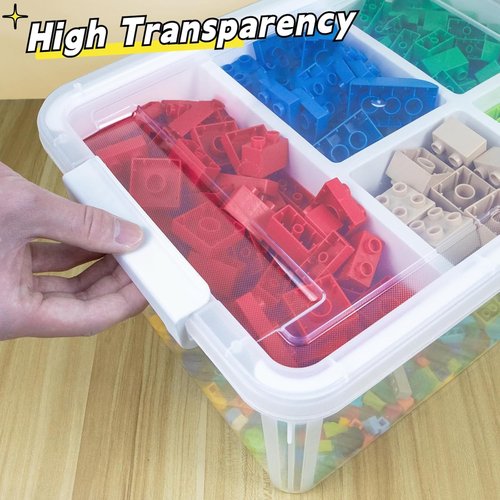 Creahaus 17 Quart Plastic Storage Box - Durable Craft Organizer with Removable Tray | Clear