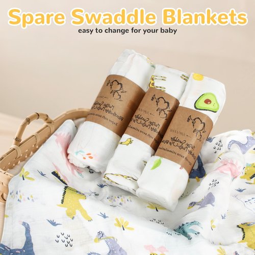 Abdtech Cotton Muslin Swaddle Blankets for Newborn - 4 Pack Breathable Receiving Blankets for Baby - 47''X47'' Large Soft Thin Unisex Baby Blanket Burp Clothes Baby Bath Towel Stroller Cover