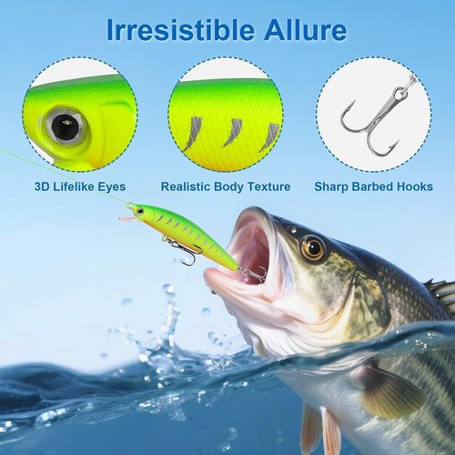 Fisherman Fishing Advent Calendar 2025 - 24 Days of Bass & Trout Lures | Fun Countdown Gift Box