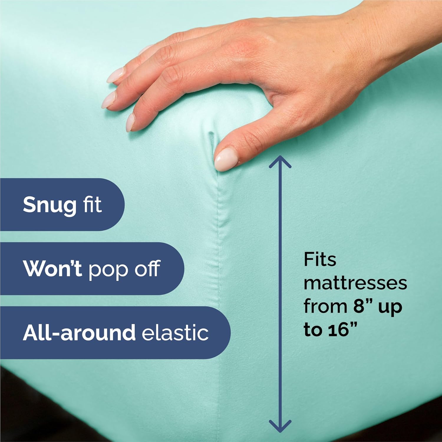 Split King Size Sheet Set by [Brand Name] - Comfy, Breathable & Cooling Bedding - Luxury Hotel Quality - Deep Pockets, Soft, Wrinkle-Free - Spa Blue