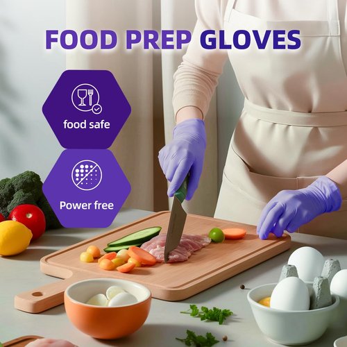 Jointown Nitrile Exam Gloves, Medical Ice Blue Gloves Disposable Latex Free Powder-Free For Exam, Food Prep Cleaning, Large Case of 1000, L