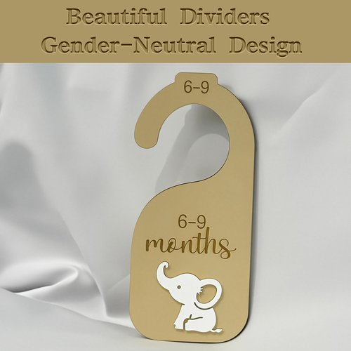 Baby Closet Dividers Unisex Adorable Wooden Baby Clothes Organizer for Nursery Clothes Size Age Dividers from Newborn to 24 Months