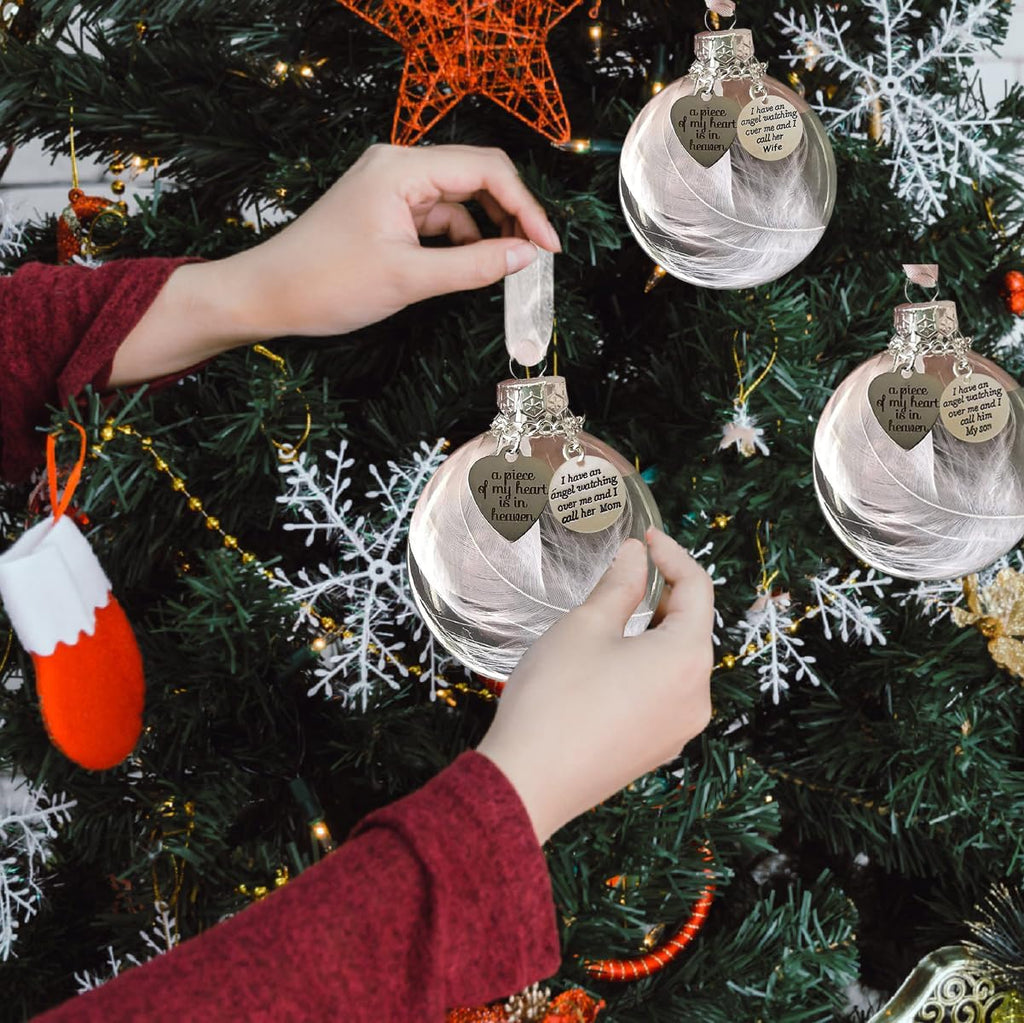 Regine Switzerland Dad Memorial Ornament - Clear Feather Ball Sympathy Gift for Loss of Loved One