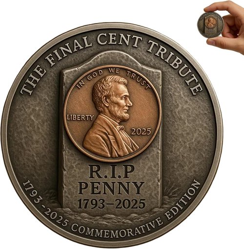 Final Cent Memorial Coin (1909-2025) - Commemorative Lincoln Penny Tribute | Perfect Collector's Gift