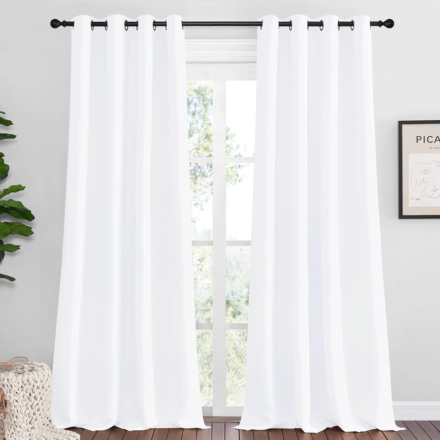 NICETOWN Blackout Curtains - Extra Long Sea Teal Drapes for Kids Room | Set of 2, 55 x 120 Inch, Thermal Insulated