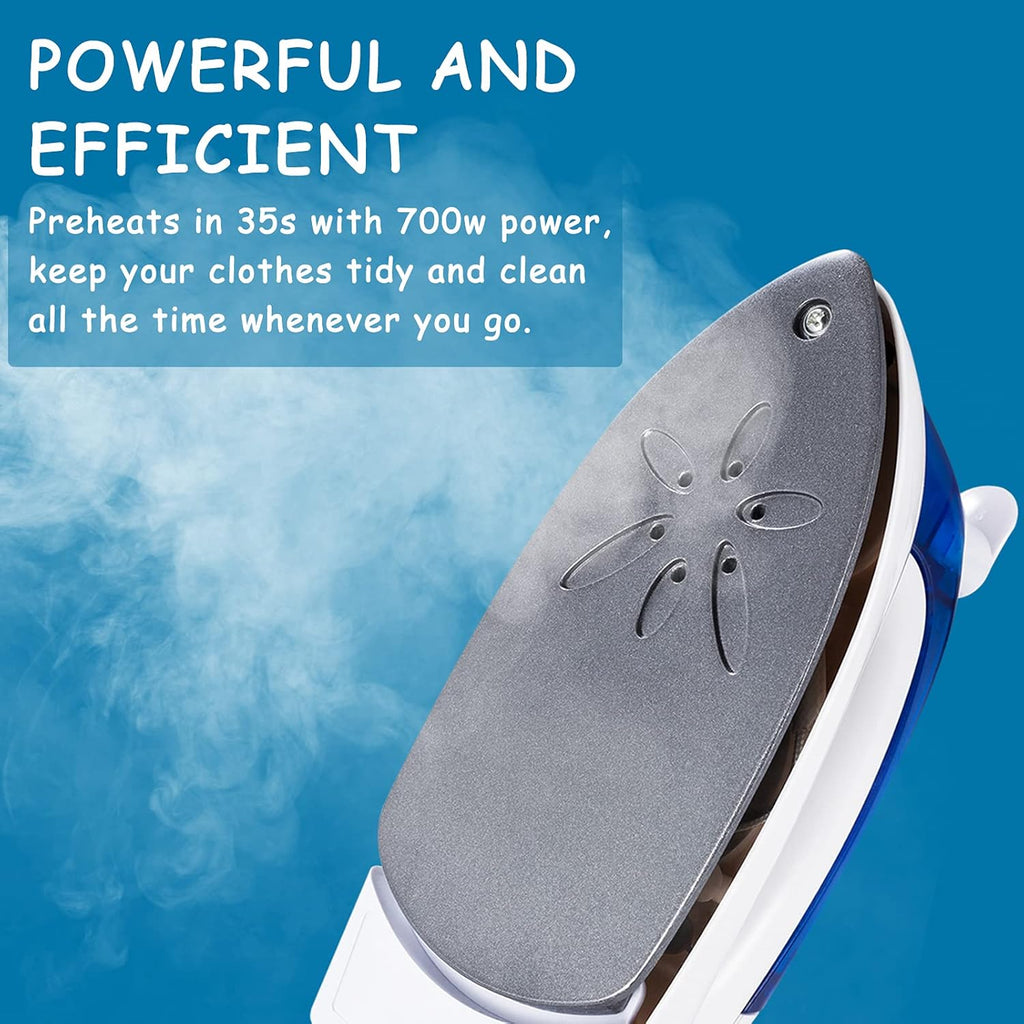 Skiennix Portable Travel Iron - Handheld Steamer with Non-Stick Sole Plate & Detachable Water Tank