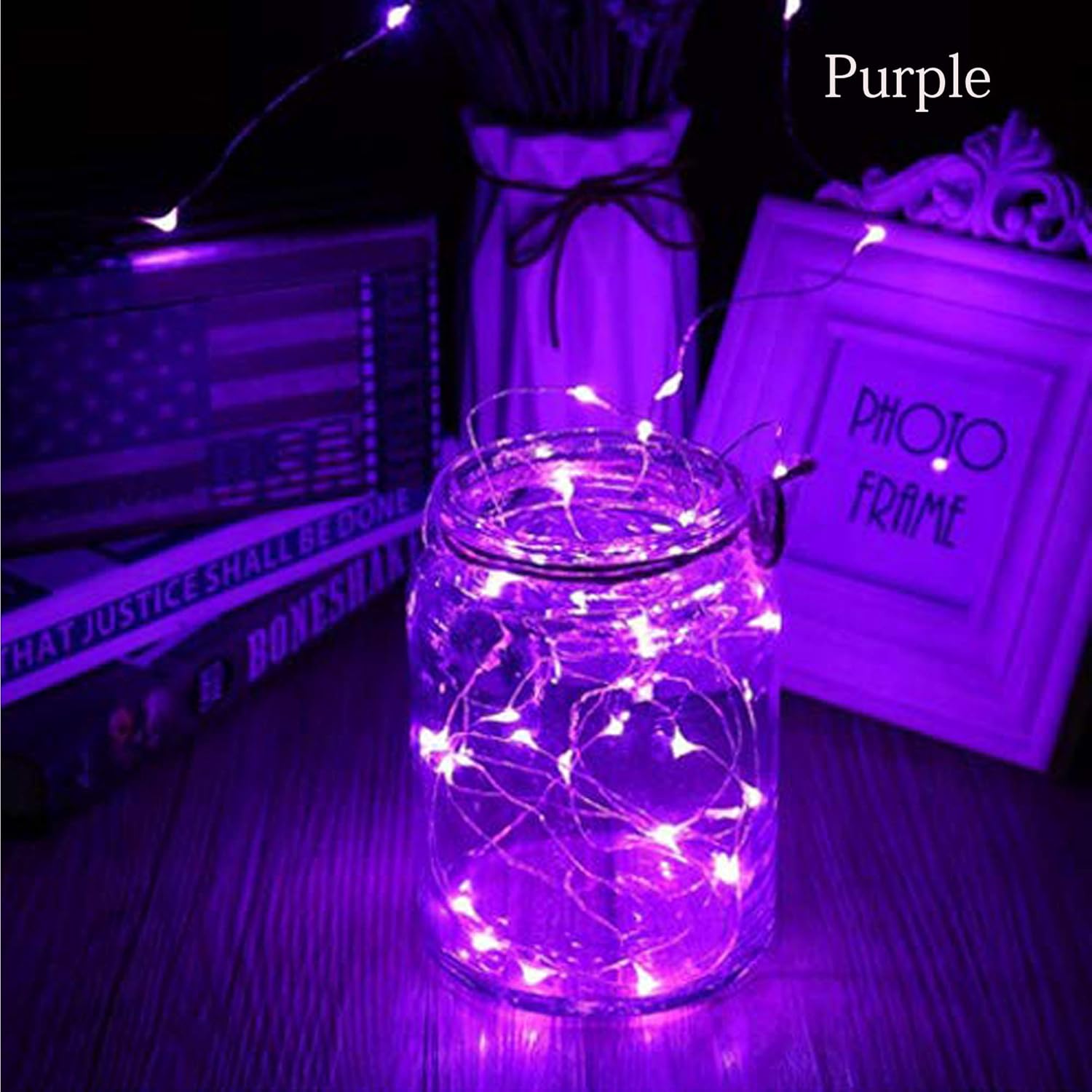 VOOKRY 30 LED Fairy Lights - 10 ft Waterproof Purple String Lights for Weddings, Parties & Decor