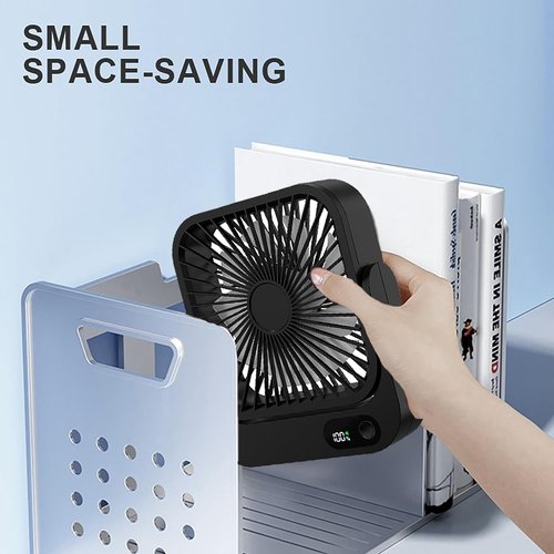 Magnetic Cruise Ship Approved Fan - 5000mAh Portable Battery Operated Fan with 5 Speeds | Black