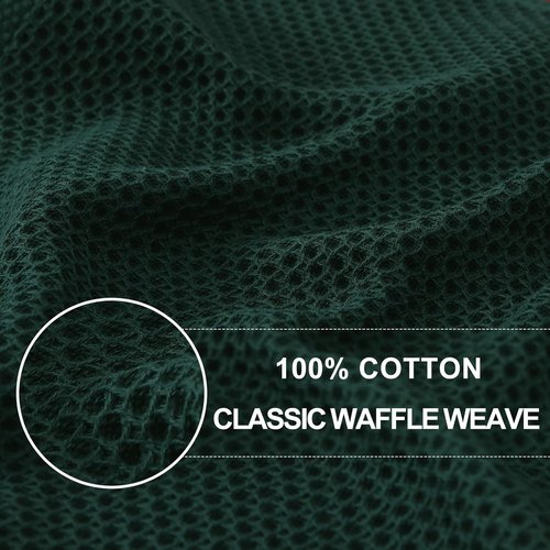 Homaxy 100% Cotton Kitchen Dish Towels - Ultra Soft & Absorbent Quick Drying | 13 x 28 Inches, 12-Pack, Blackish Green