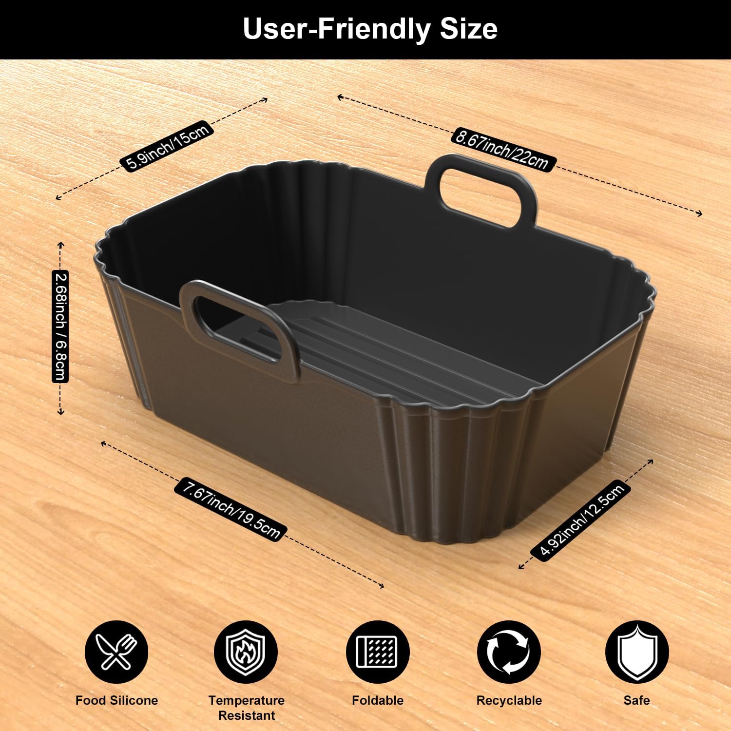 Silicone Air Fryer Liners by Ninja | Reusable 2-Pack for 8-10QT Dual Basket Air Fryers