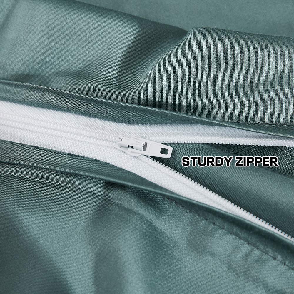 Dornroscn Cooling Viscose Made from Bamboo Duvet Cover for Summer Removable Queen Size Duver Covers for Weighted Blankets 60''x80'' Sea Grass