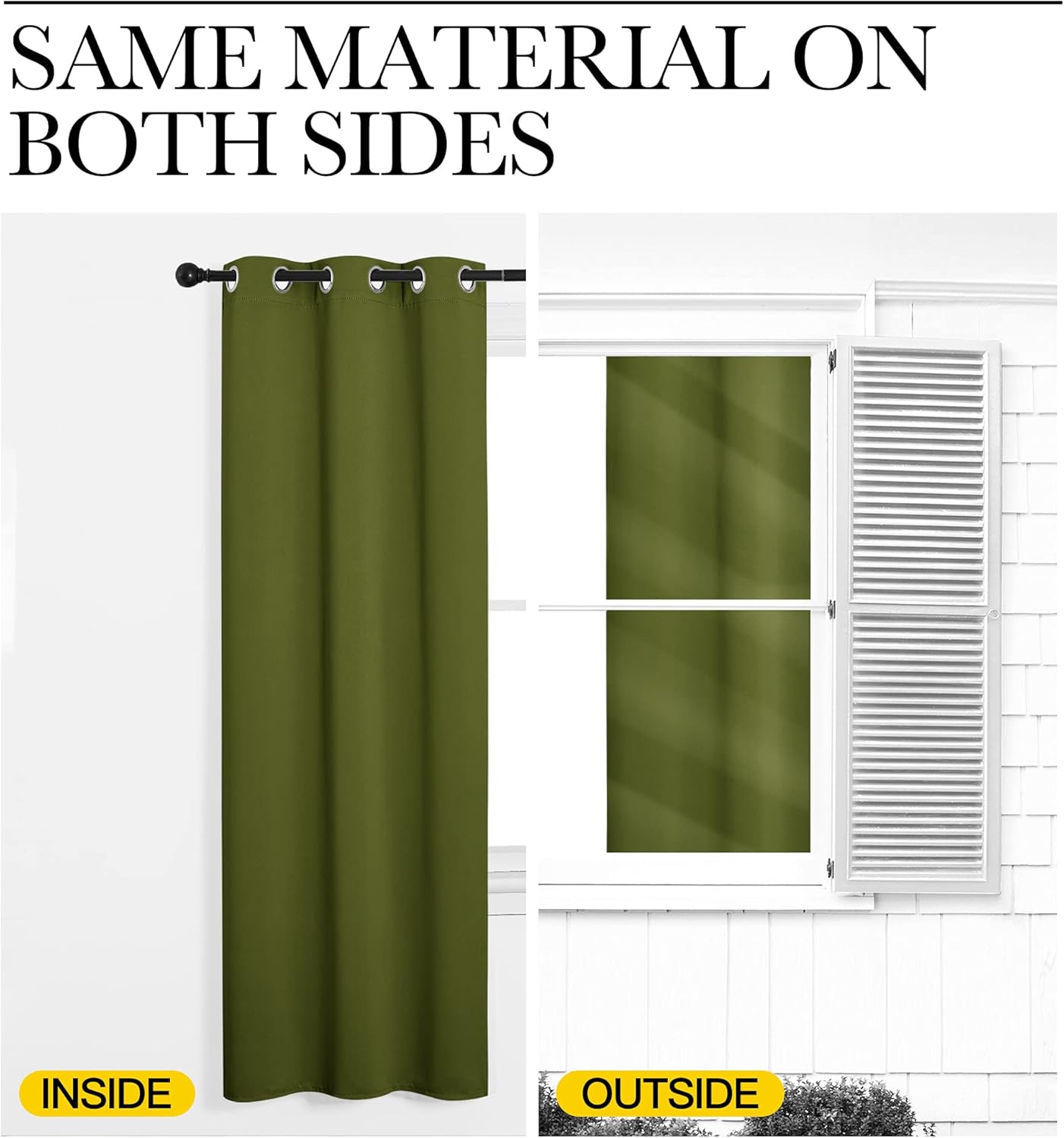 NICETOWN Blackout Window Curtain Panels - Thermal Insulated Draperies, Olive Green | 34 x 84 Inches (One Pair)