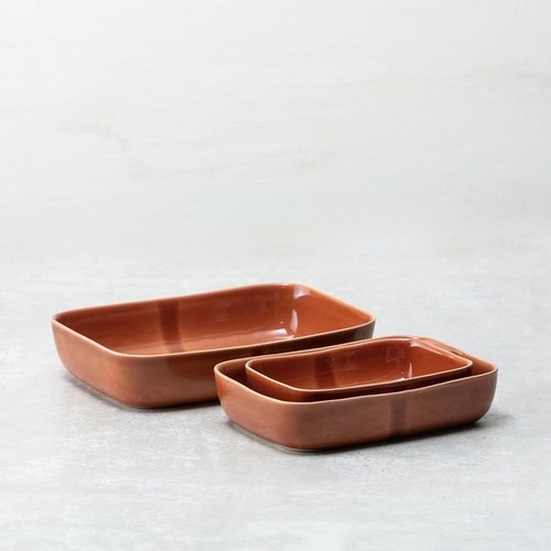 Fortessa Nosse Svelte Stoneware Bakeware Set - 3 Piece Terracotta Collection