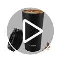 Funkrin Black 2026 Insulated Ceramic Coating Travel Mug 16oz with Flip Lid & Handle