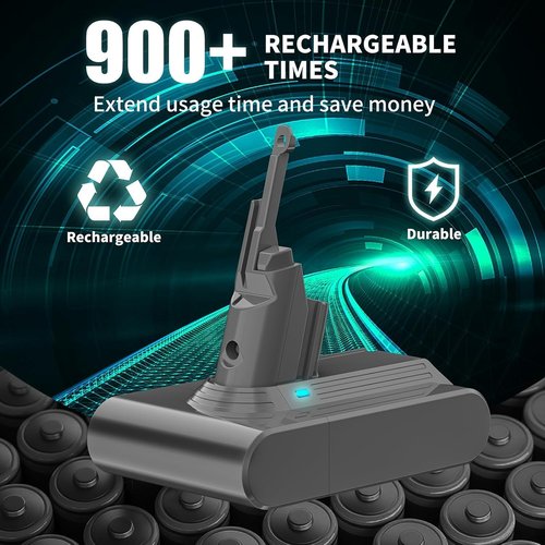 EGR Advanced 9000mAh V7 Battery Replacement - Compatible with Dyson SV11 V7 Models | Handheld Vacuum Power