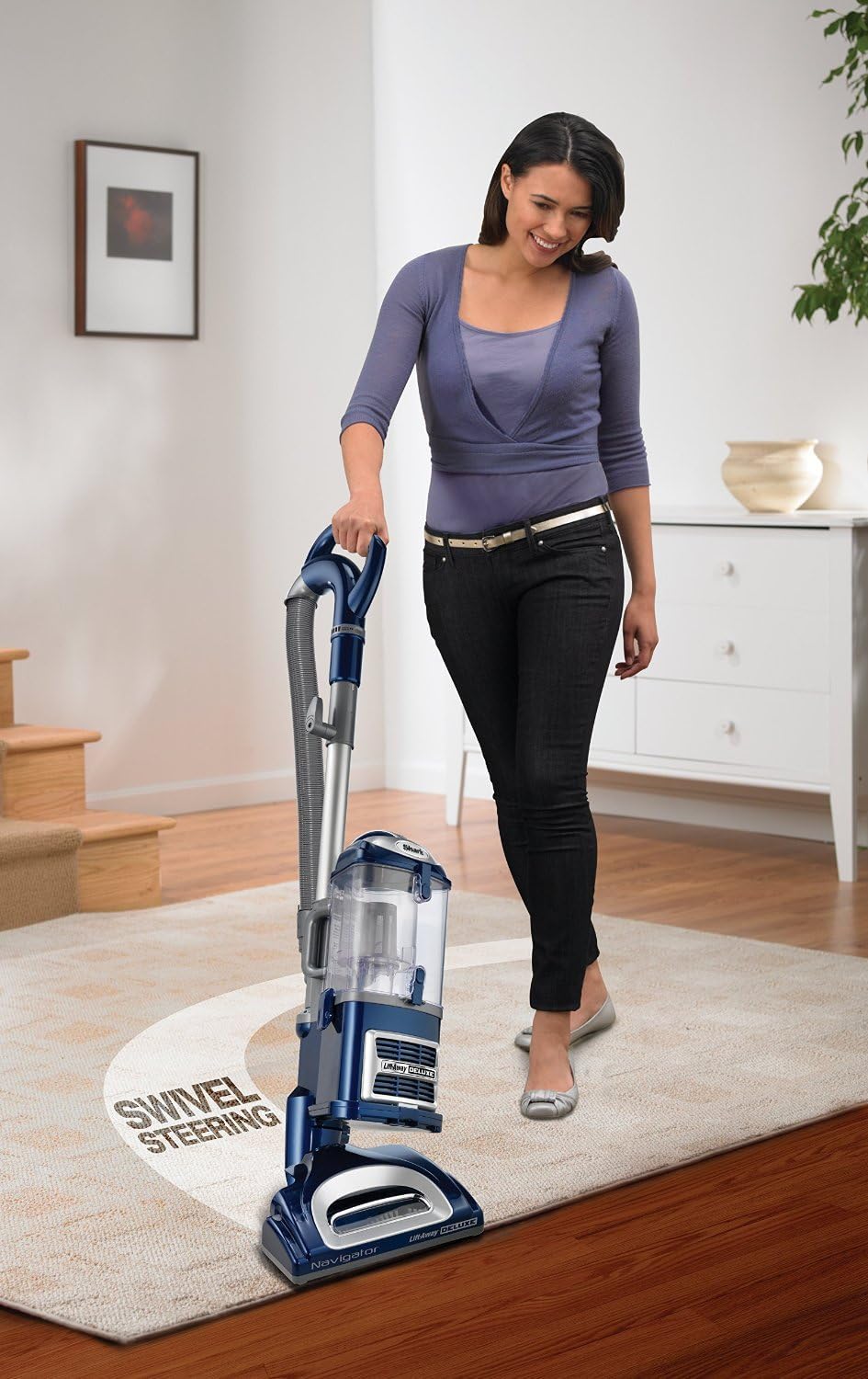 Shark NV360 Navigator Lift-Away Deluxe Vacuum - HEPA Filtration | Blue Color (Renewed)