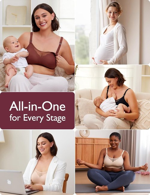 Momcozy Nursing Bras - Breathable Mesh Comfort for Breastfeeding | Wireless Maternity Sleep Bra