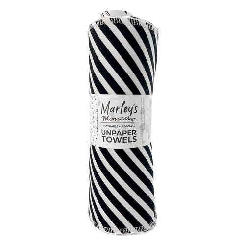 Marley's Monsters UNpaper Towels - 12 Count roll, Reusable Paper Towels Paperless, Cotton, Tree Free (Monochrome)