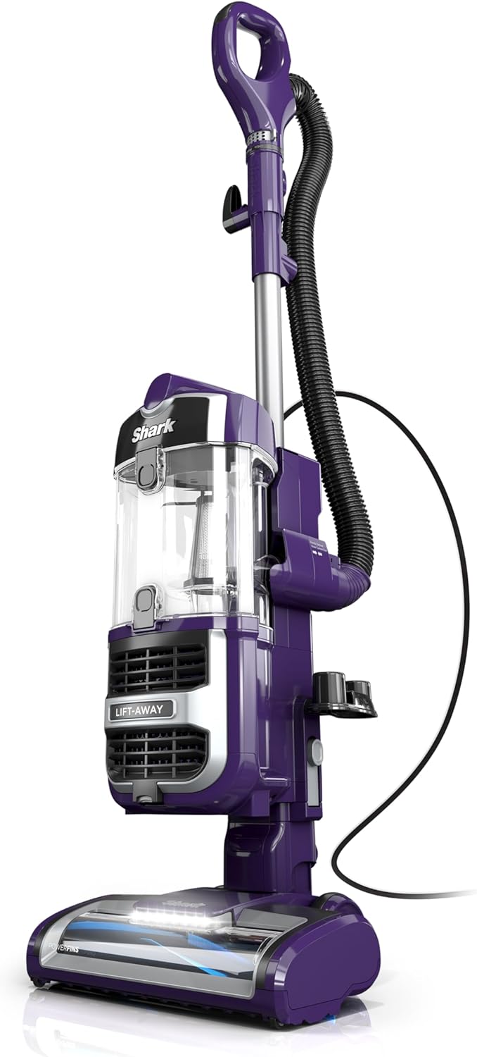 Shark Lift-Away Upright Vacuum - PowerFins & Self-Cleaning Brushroll | Anti-Allergen Technology, Eggplant