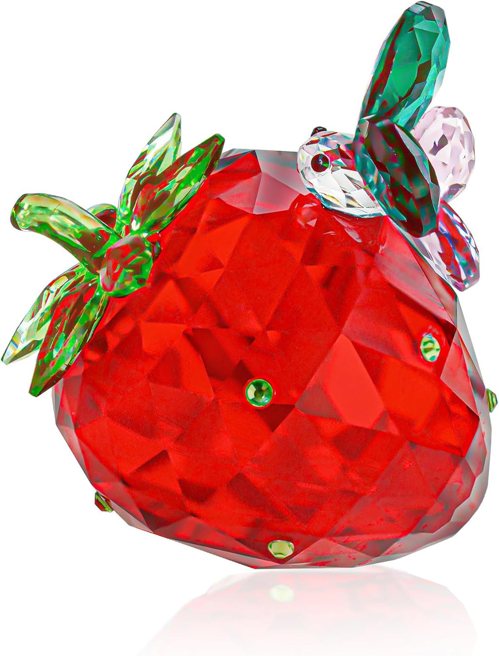 QFkris Crystal Strawberry Figurine - Mini Glass Art Collectible | Perfect Home Office Decor Gift for Mom