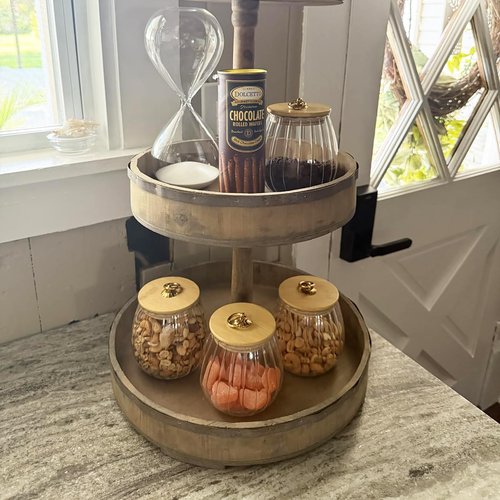 Frcctre 4 Pack 25 Oz Glass Airtight Storage Jar Glass Canister with Bamboo Lid, Decorative Petal Storage Container with Metal Handle for Dry Food, Tea, Cookie, Candy, Sugar, Nuts