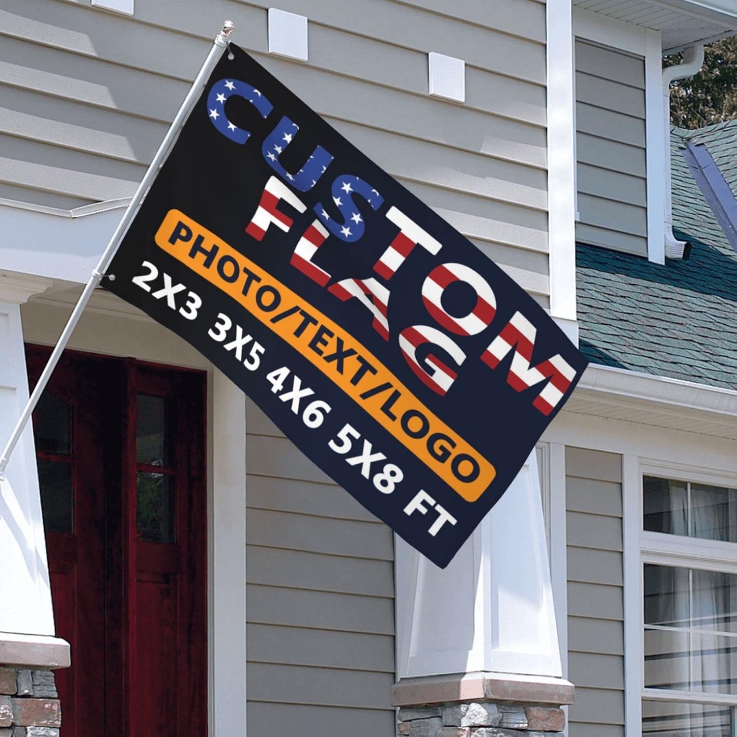 Skiennix Custom Flag - 3x5 Ft Double-Sided Outdoor Design | Personalize Your Text, Photo, or Logo